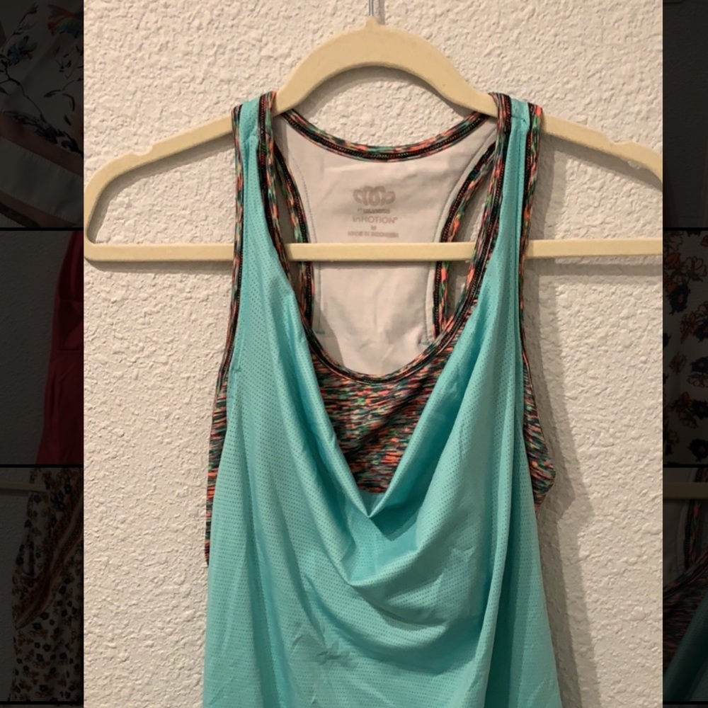 Teal workout tank top